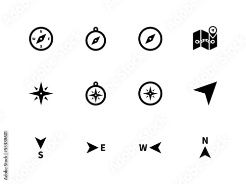 Compass icons on white background. photo