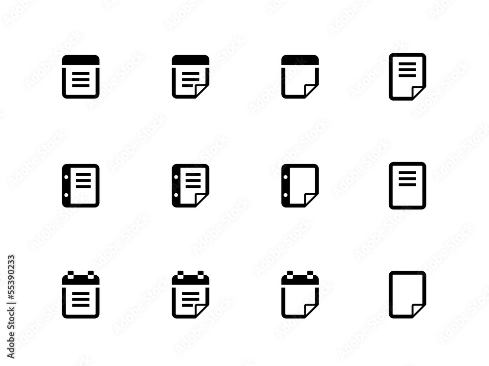 Notepad and sticky note icon set. Notepad and sticky note icon set.