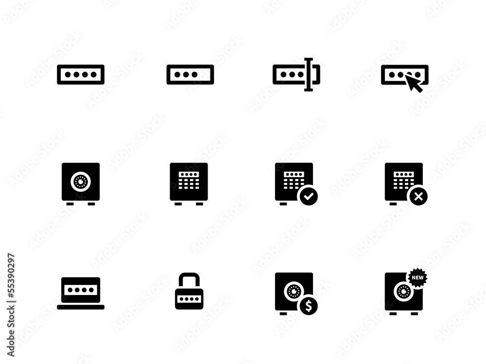 Password icons on white background. Password icons on white background.