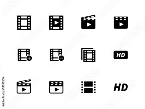 Video icons on white background.