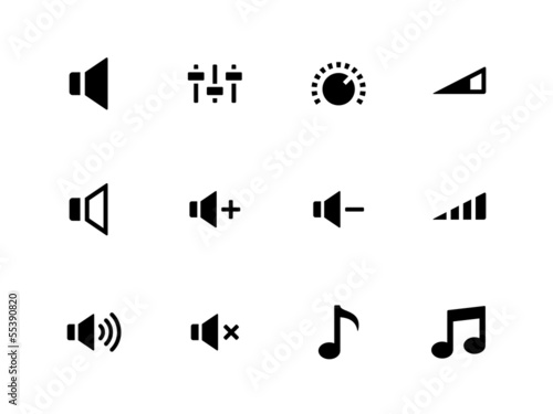 Speaker icons on white background. Volume control.