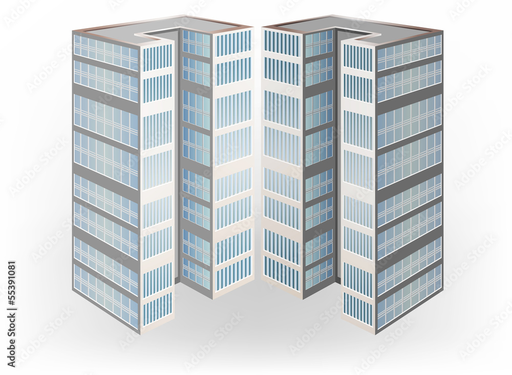 Twins condominium vector on a white background Twins condominium vector on a white background