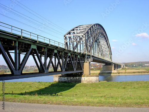 Railway bridge over river Rhine