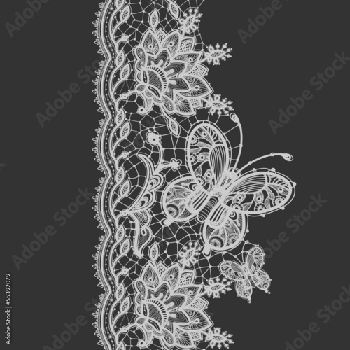 abstract lace with elements of butterflies and flowers