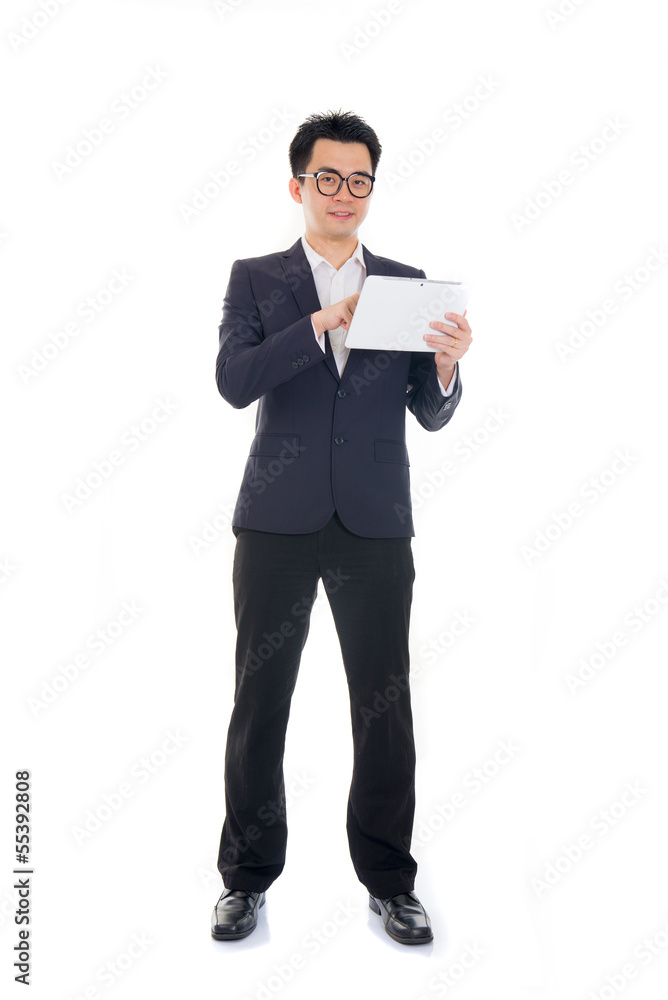 asian chinese business man with a tablet asian chinese business man with a tablet