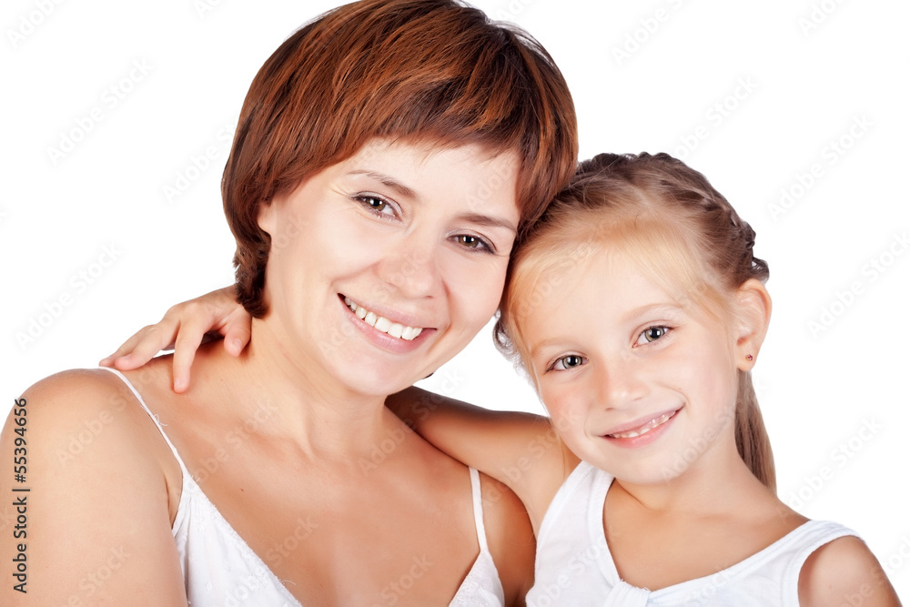 Mother and daughter hugging Mother and daughter hugging