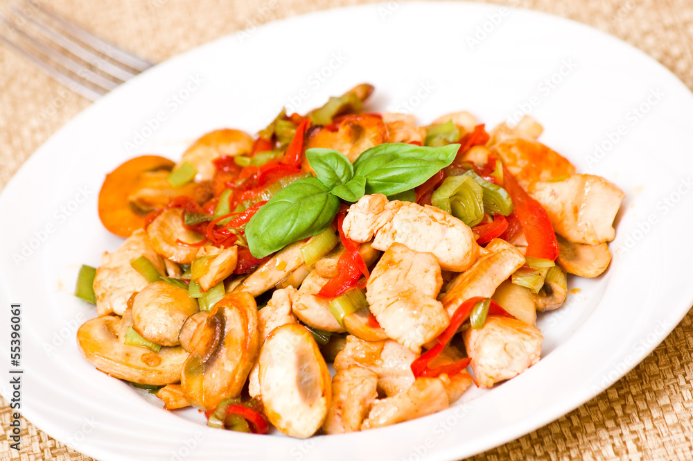 chicken with sweet peppers and mushrooms chicken with sweet peppers and mushrooms