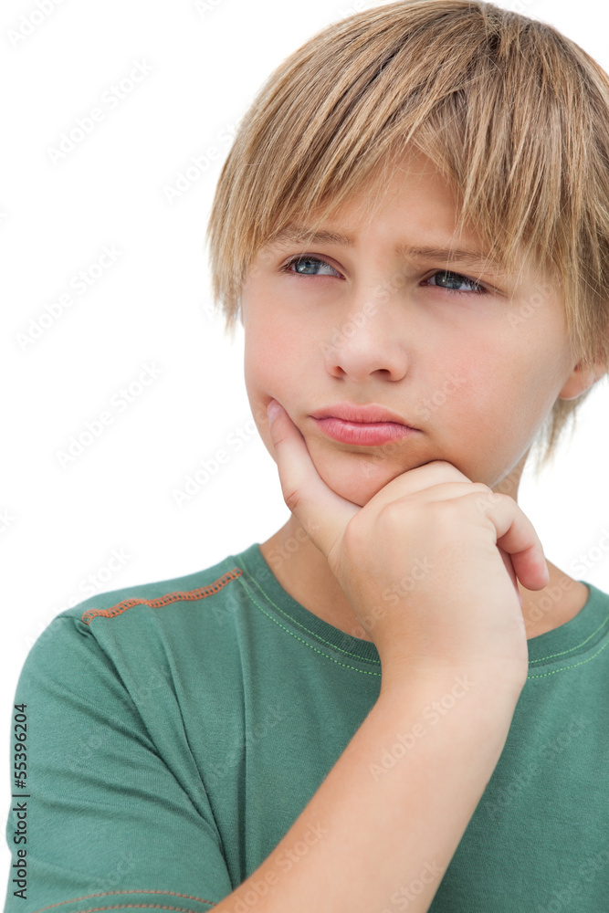 Young boy thinking about something Young boy thinking about something