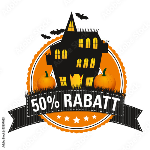 Halloween-Button: 50 % Rabatt