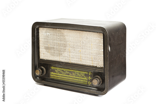 Antique radio tube isolated on white background