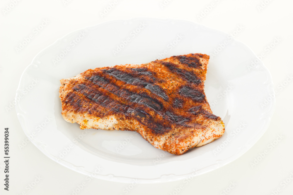 Spiced and grilled chicken filet