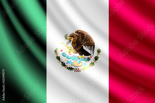 Waving flag of Mexico, vector