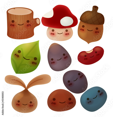 Collection of cute forest item