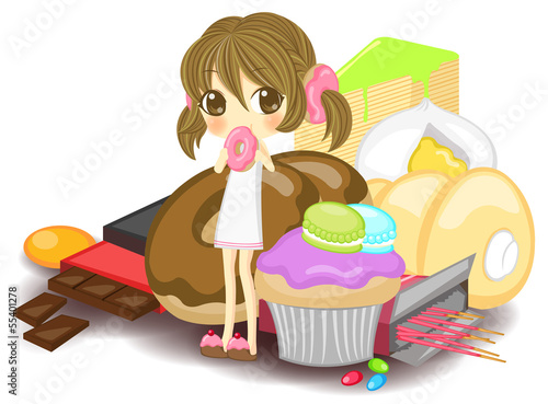 Nymph of sweets, create by vector