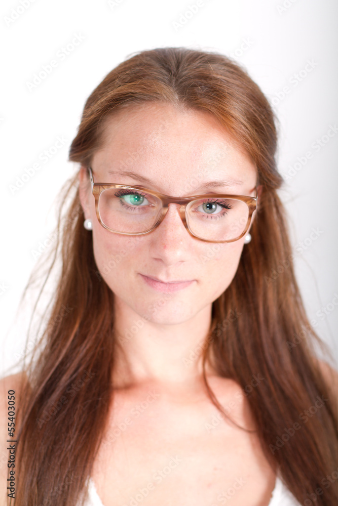 Studentin mit Brille