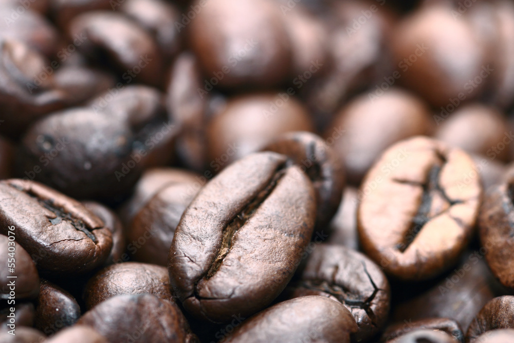 Naklejka premium Ziarna kawy