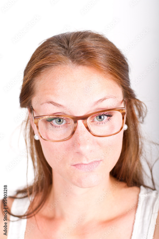 Studentin mit Brille Studentin mit Brille