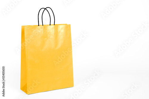 Glossy yellow shopping bag.