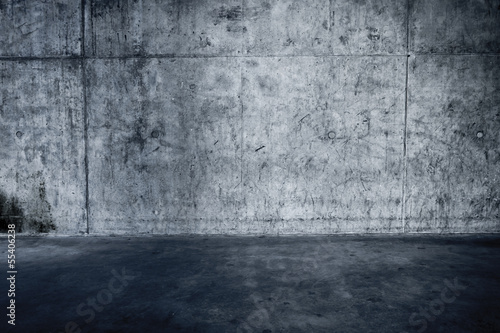 Grungy concrete wall and floor