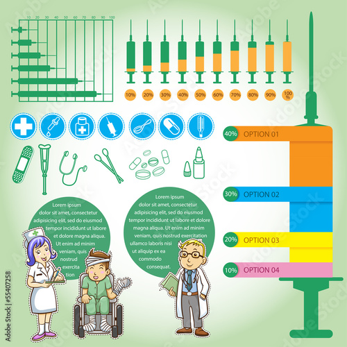 info graphics medica cartoon