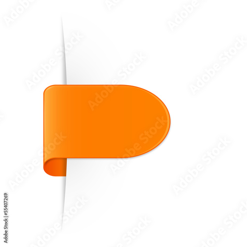 Rounded orange label with drop shadow & space for text