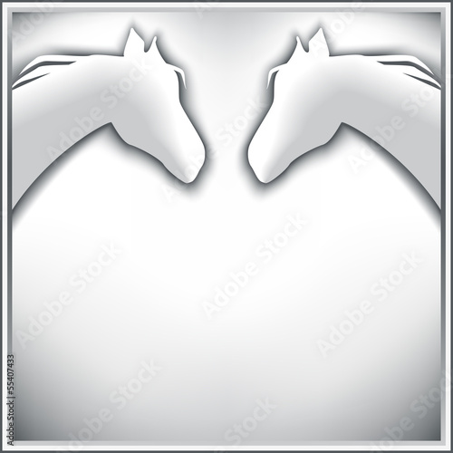 Stylish background with two horses