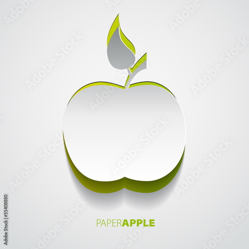 Vector green paper apple card design