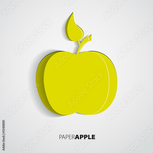 Vector green paper apple card design