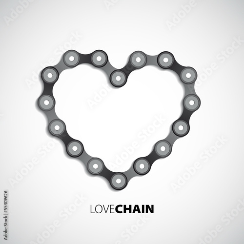 Bicycle chain love heart