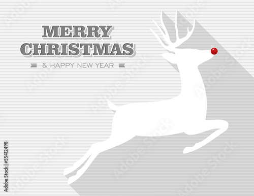 Merry Christmas Rudolph jumping reindeer. photo