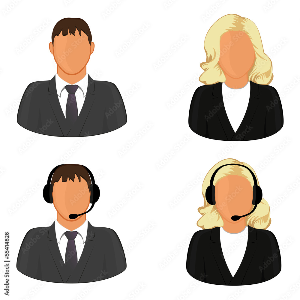 Male and female support icons, vector illustration Male and female support icons, vector illustration