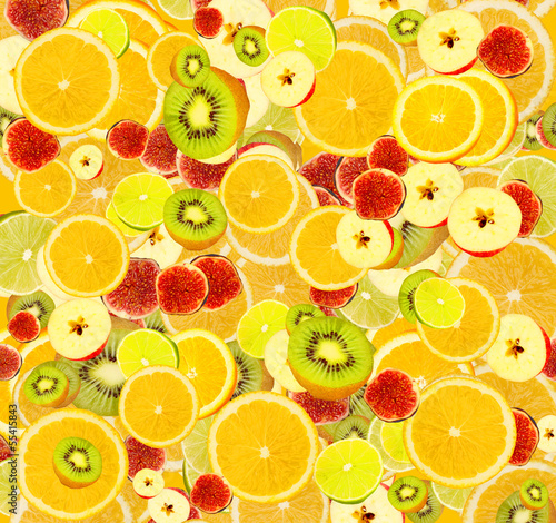 Lots citrus slices close-up background