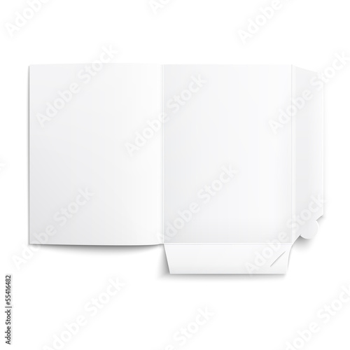White empty unfolded folder.