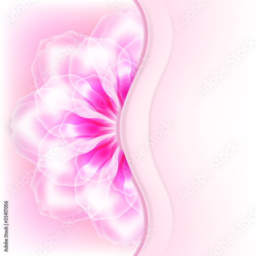 Elegant wedding card with a pink rose and a place for your text