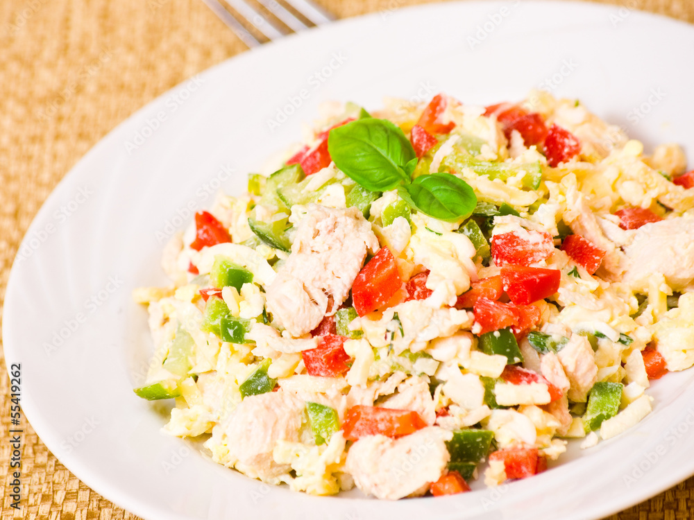 fresh salad with chicken and vegetables fresh salad with chicken and vegetables
