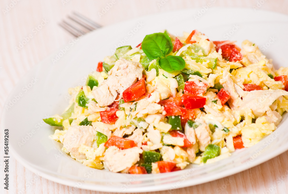 fresh salad with chicken and vegetables fresh salad with chicken and vegetables