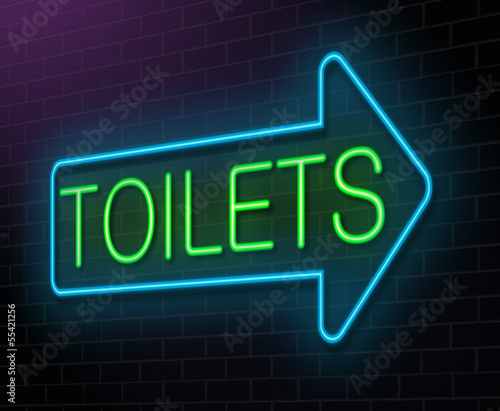 Toilet neon sign. photo