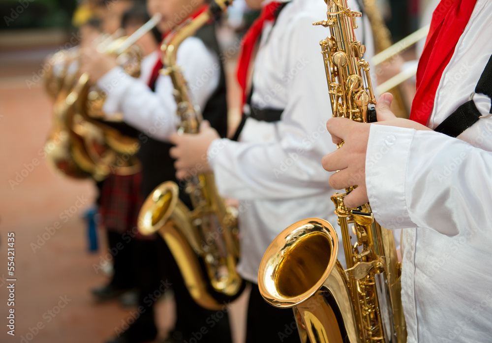 Obraz premium playing the saxophone.