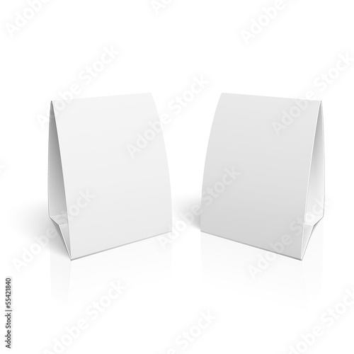 Blank paper table cards.