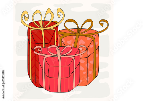 Drei Geschenkkartons