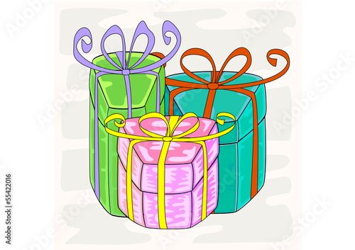 Drei Geschenkkartons