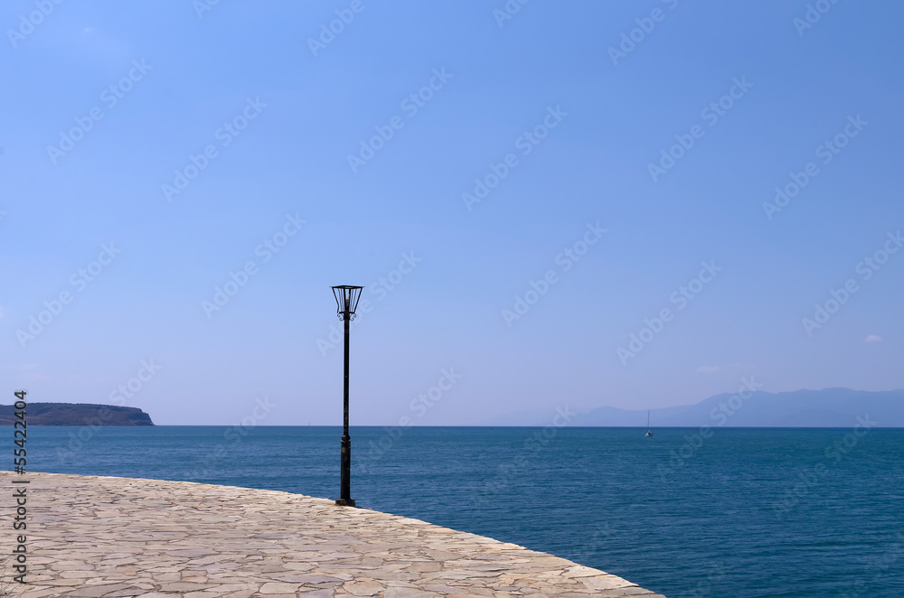 Lamp at the waterfront in Nafplio, Greece