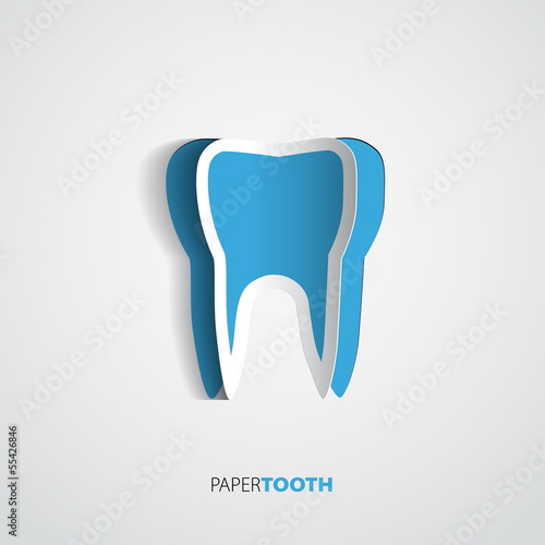 Sticker paper Tooth  - Vector Illustrati