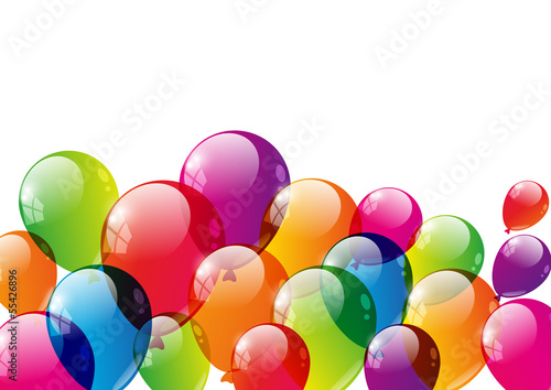 Color balloons background with place for text