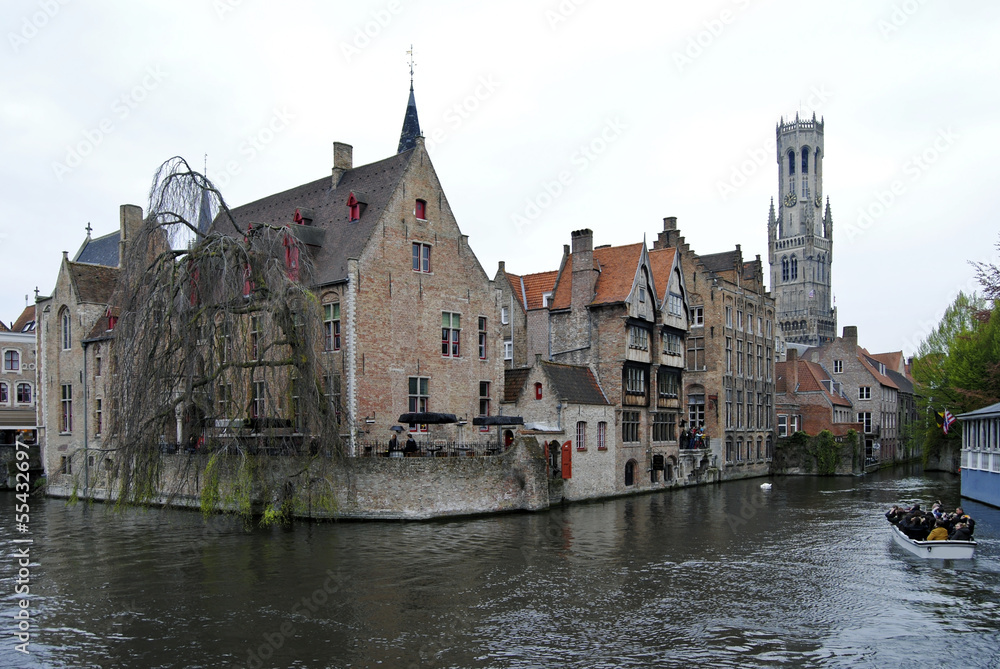Bruges - Detail of historic city centre of Bruges, Belgium.
