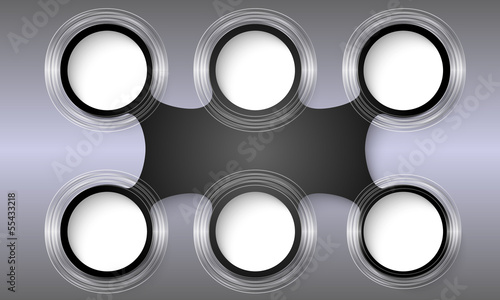 black vector circular object and transparent circles