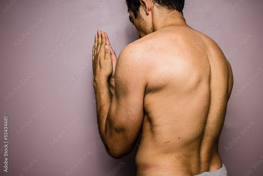 Fototapeta premium Muay Thai boxer preparing