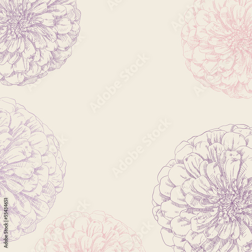 Hand drawing card flower background