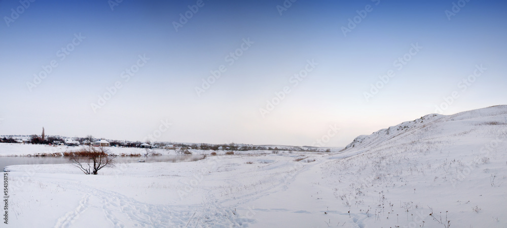 winter landscape with snow