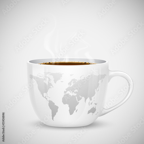World Map on Cup